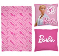 Mattel Barbie Dětská deka s polštářem, 100 x 150 cm, 35 x 35 cm 8945, růžová