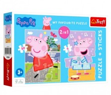 Trefl Prasátko Peppa puzzle/samolepky 93530